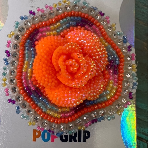 Popsocket Hand Beaded 3D Floral Rose - Picture 3 of 5